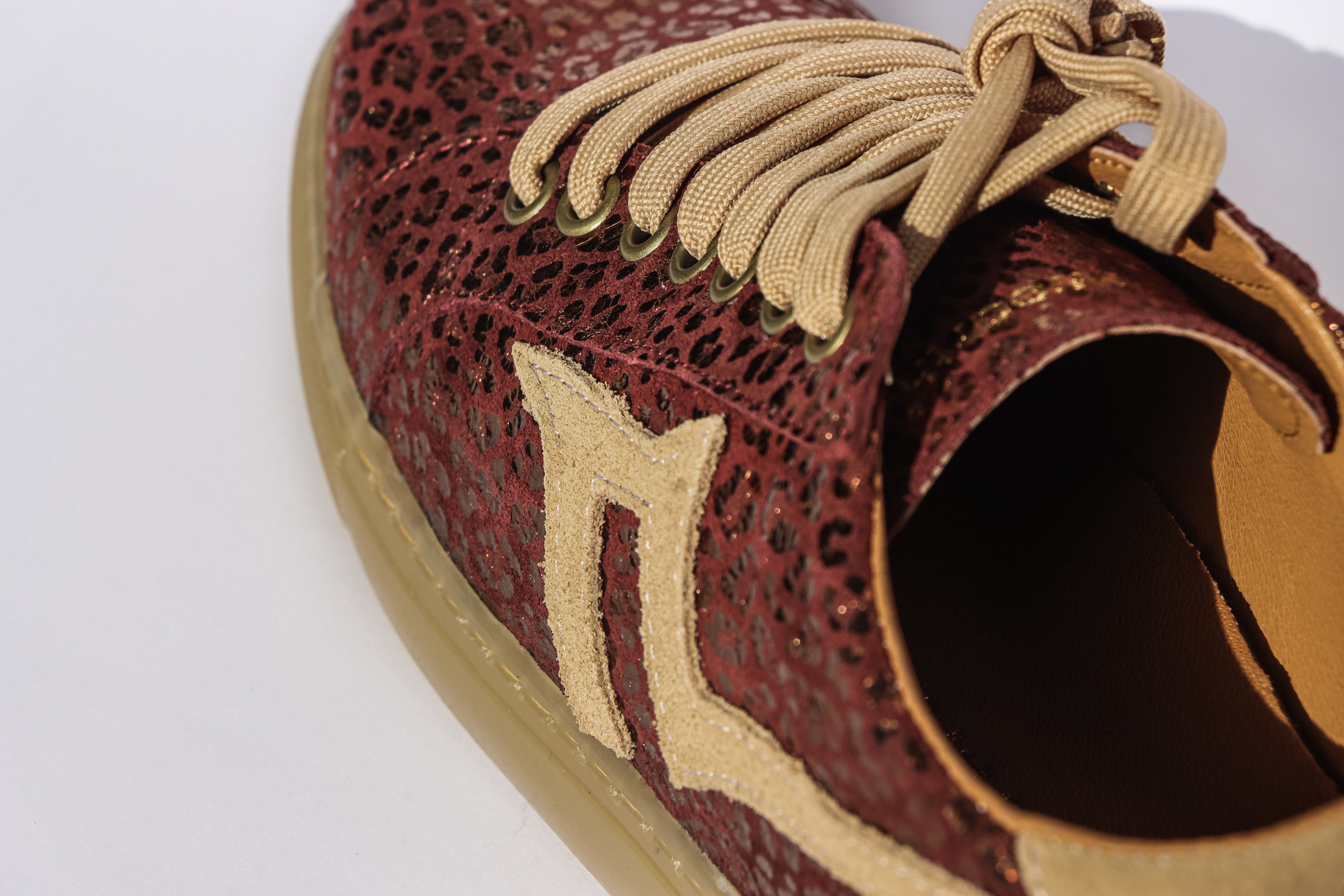 Burgundy Leopard Leather Sneaker