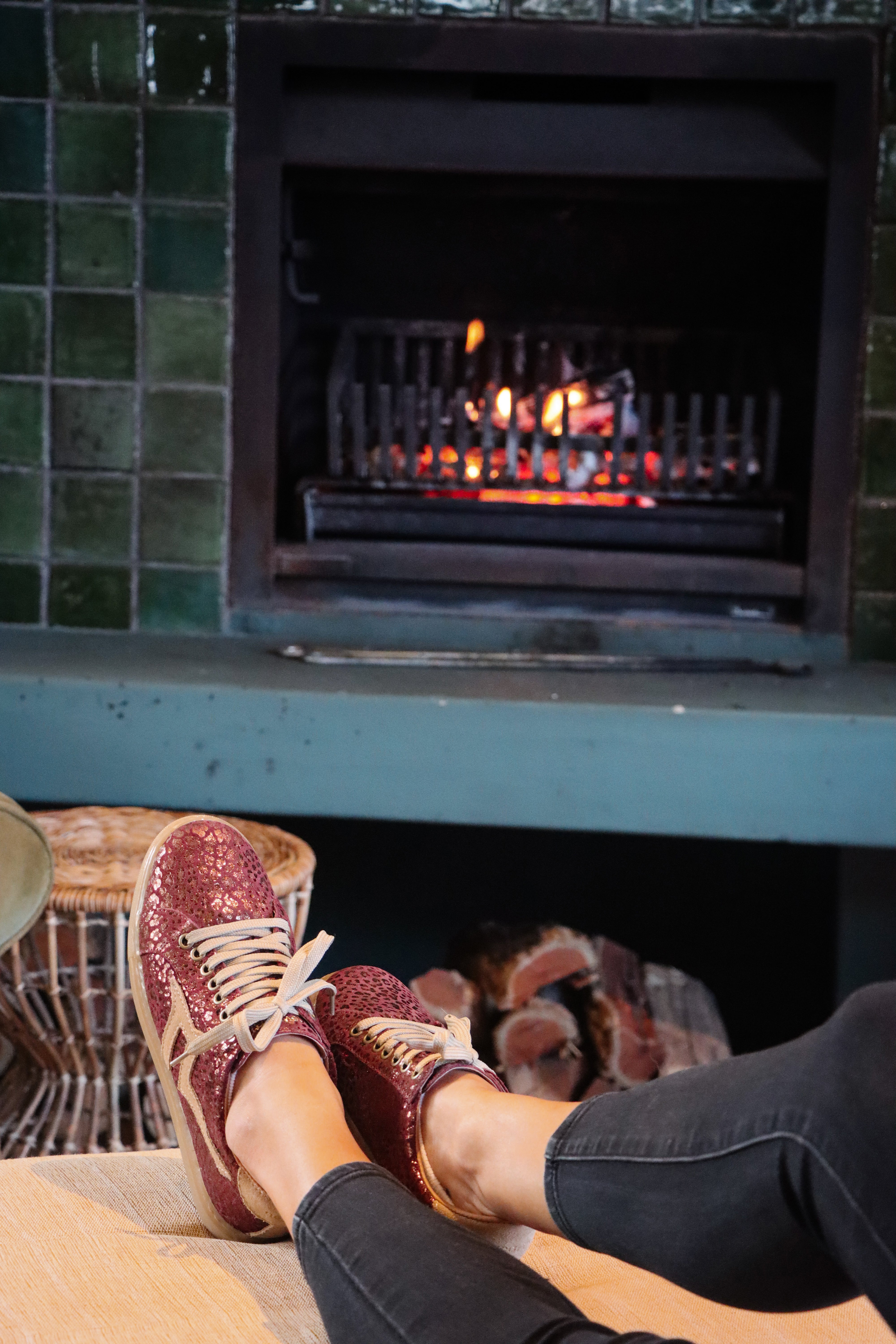 Burgundy Leopard Leather Sneaker