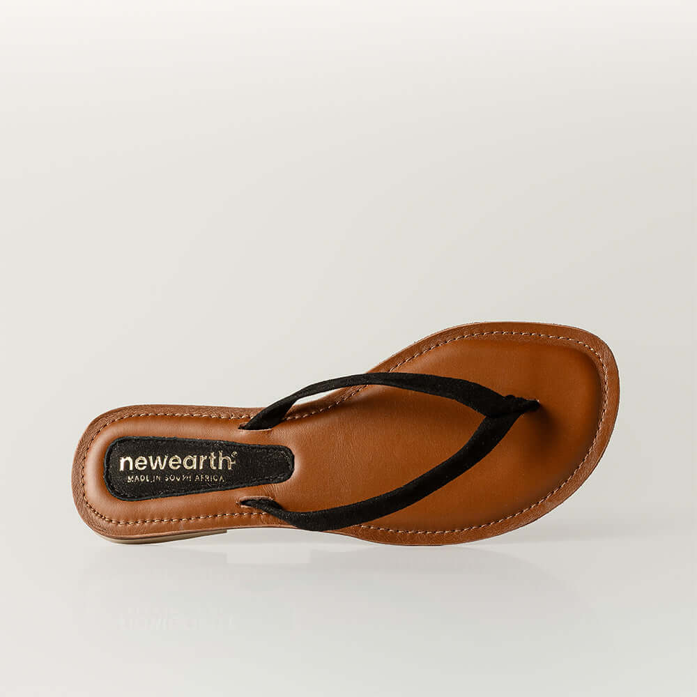 New Earth Black Velour Sandal Top