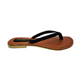 Black Velour Leather Sandal