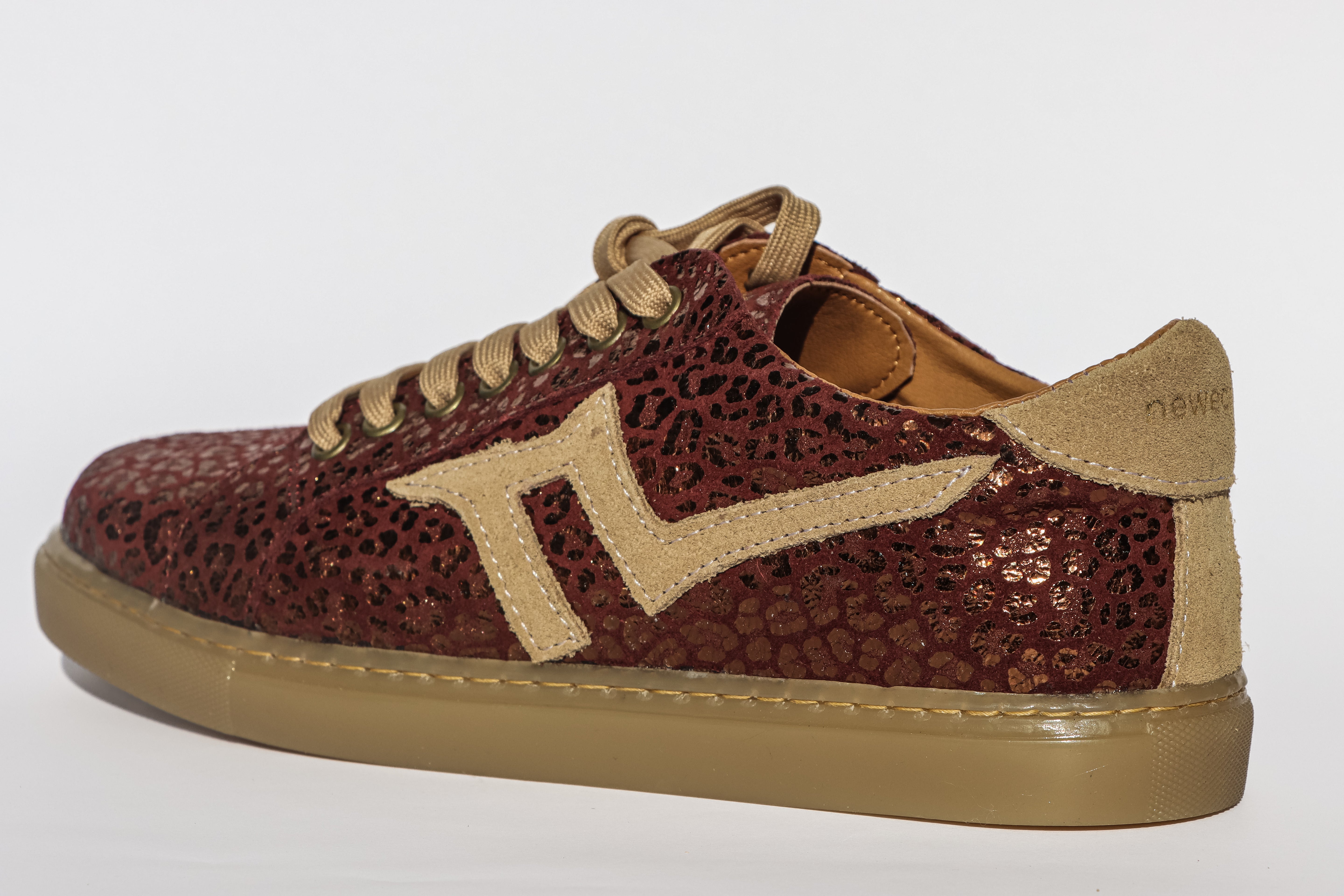 Burgundy Leopard Leather Sneaker