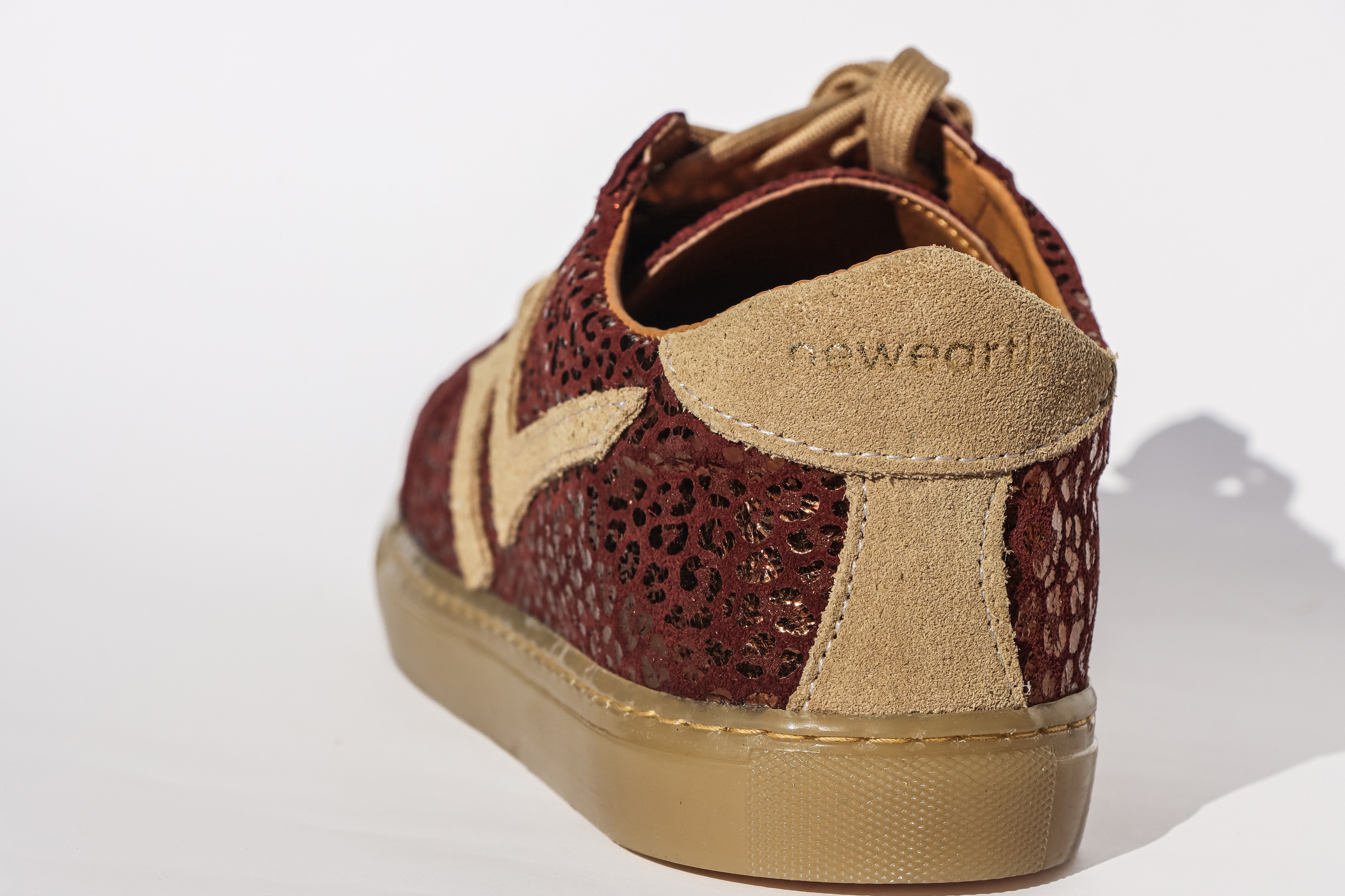 Burgundy Leopard Leather Sneaker