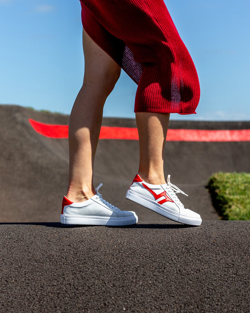 Velocity White and Red Sneaker. (Exclusive,Limited Edition) - Pre Order