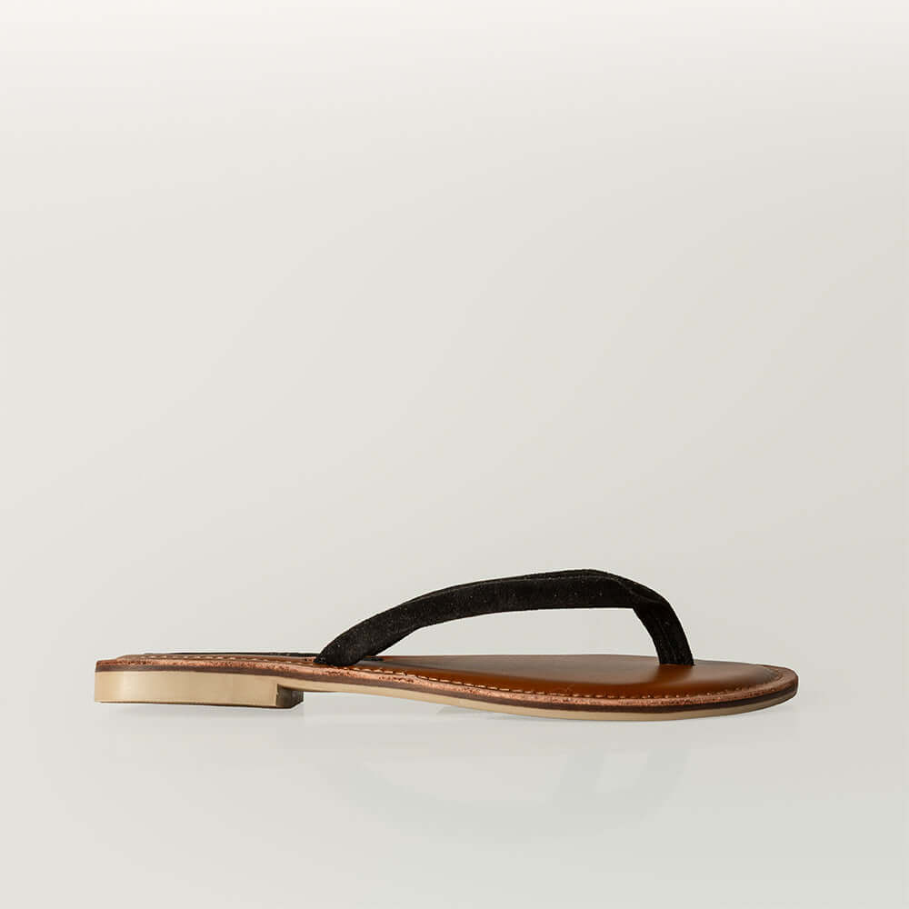 New Earth Black Velour Sandal Side