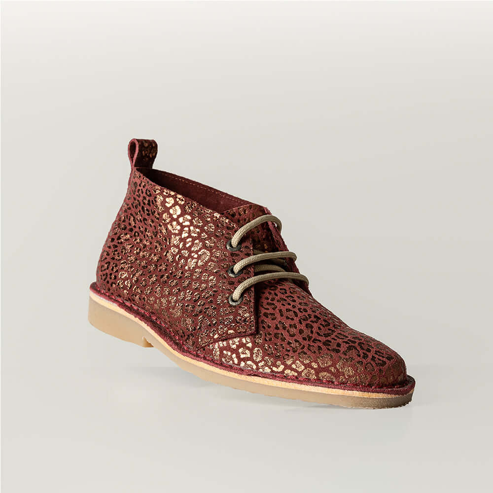 New Earth Burgundy Leopard Vellie Angle
