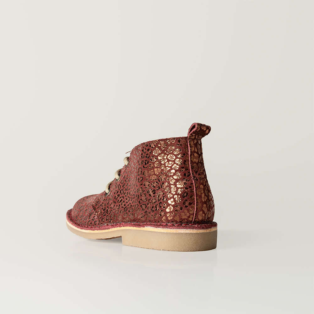 New Earth Burgundy Leopard Vellie Back